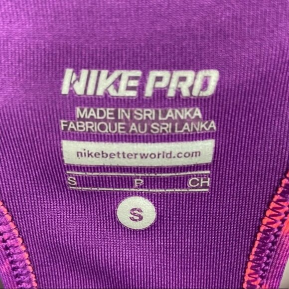 Nike Dri-Fit Sports Bra Coral Pink Purple Size Small Performance Pro Supportive - Picture 3 of 7